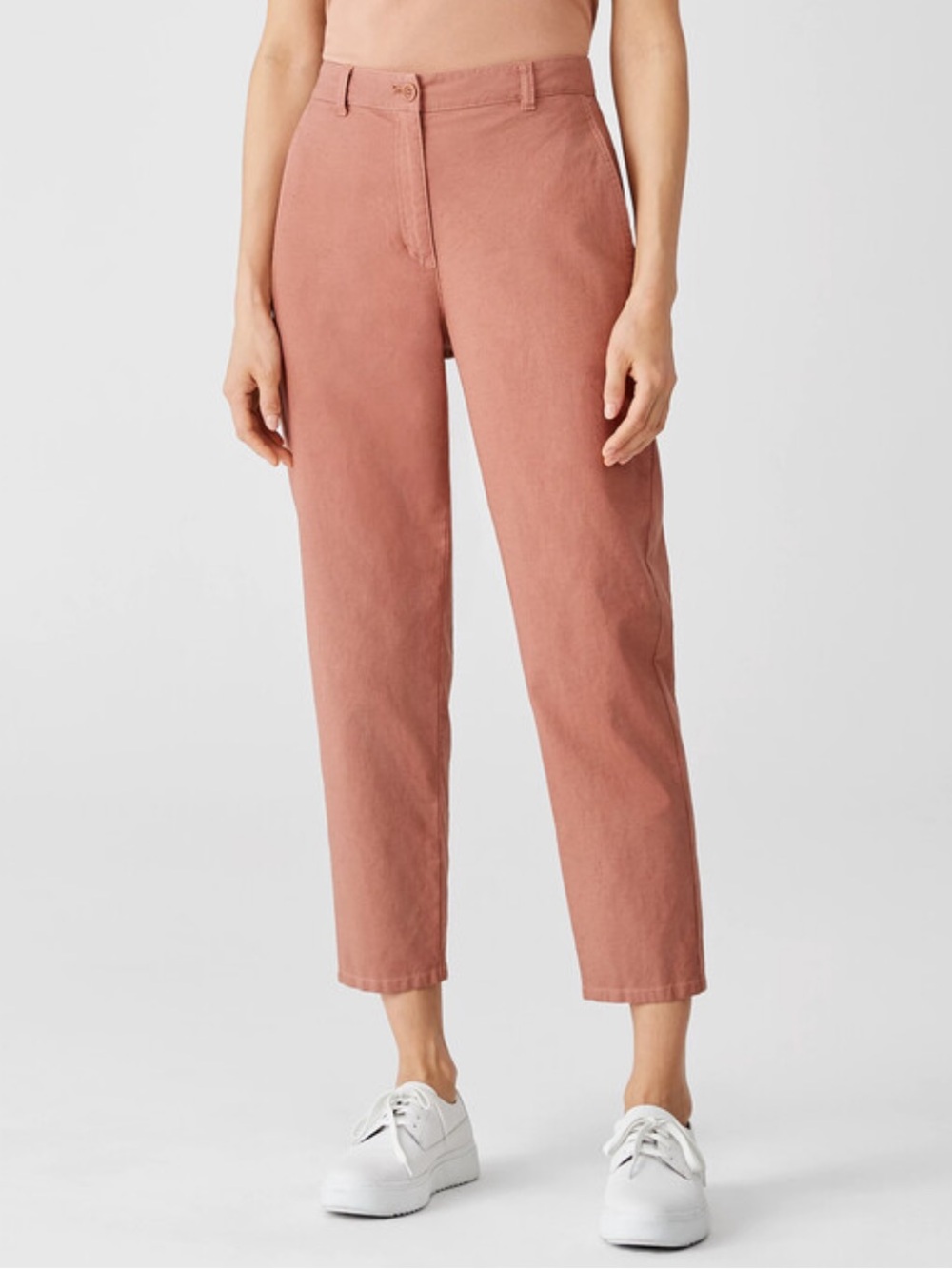 Eileen Fisher Cotton Hemp Stretch Tapered Pant
